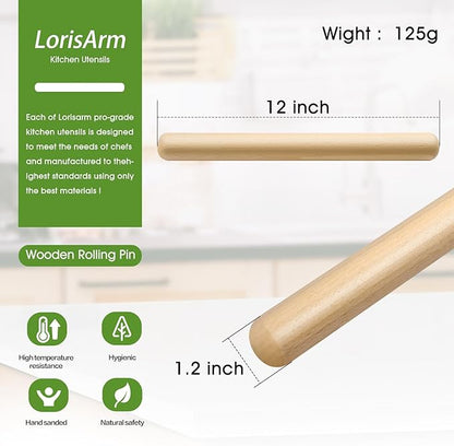LorisArm 11.5-inch Wooden Rolling Pin - Image 2