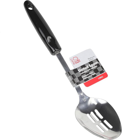 Chef Craft Select Slotted Spoon, 12.75 inches, Stainless Steel/Black - Image 2