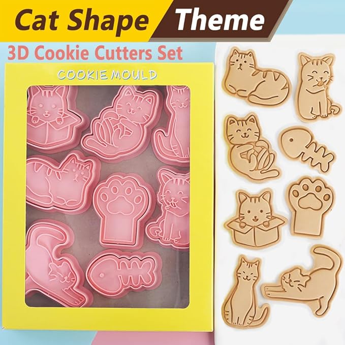 8 Pcs Cookie Cutters Set 3D Holiday Cookie Cutters - Image 6