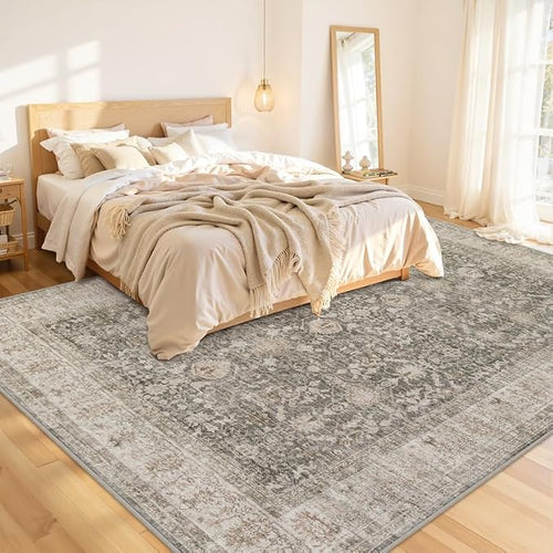 10x12 Area Rug for Living Room: Vintage Boho Neutral Washable Rug Indoor Soft - Image 2