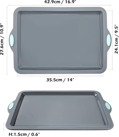 Webake Silicone Sheet Cake Pan, 14 Inch Silicone Sheet Pans 2 Pack Cookie Sheet - Image 4