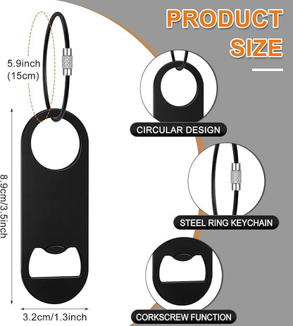 60 Pieces Stainless Steel Flat Bottle Opener Keychain Bulk 3.5 x 1.3 Inches - Image 2
