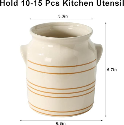 Ceramic Farmhouse Kitchen Utensil Holder - Image 2