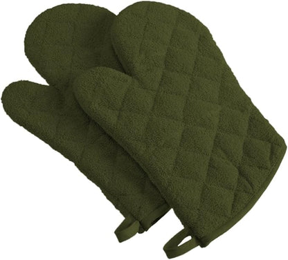 DII Basic Terry Collection 100% Cotton Quilted, Oven Mitt, 2 Piece by DII