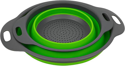 AUAUY 2 Pack Collapsible Colander Set, Round Silicone Folding Collapsible - Image 9