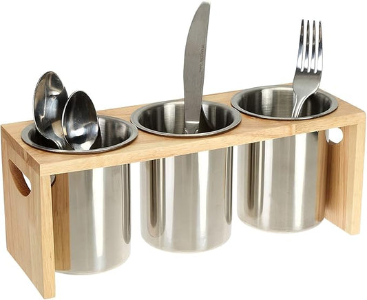 ZOOFOX 3 Pack Silverware Holder, Stainless Steel Utensil Organizer by zoofox