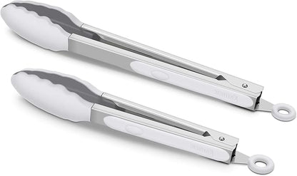 2 Pack Silicone Kitchen Tongs – 9" & 12" Set, Heat Resistant up to 500°F by ALLWIN-HOUSEWARE