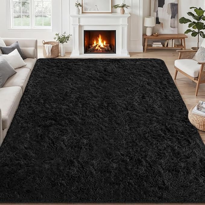 Area Rug for Living Room Bedroom: 5x7 Soft Fluffy Shag Rugs Upgrade Non-Slip - Image 2