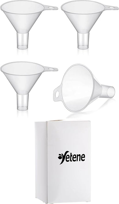 4 Packs Small Plastic Funnel for Filling Small Bottles 2.56 Inch Clear Wide - Image 8