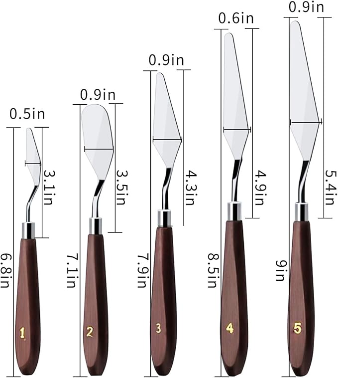Cake Cream Spatula 5 Pieces/Set Stainless Steel Frosting Baking Pastry Tool - Image 2