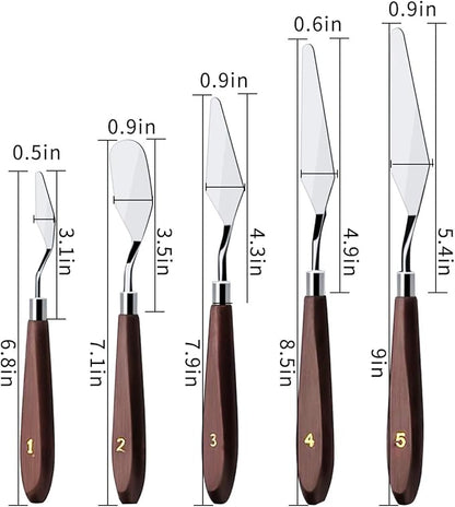 Cake Cream Spatula 5 Pieces/Set Stainless Steel Frosting Baking Pastry Tool - Image 2