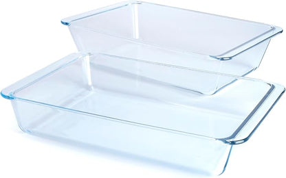 Set of 2 pcs Tempered Glass Baking Dish Set, Deep and Classic Borosilicate - Image 3