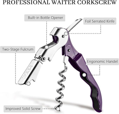 HYZ 2-Pack Wine Opener Waiter Corkscrew, Professional Wine Key - Image 2