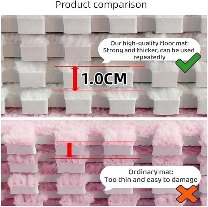 12pcs Carpet Squares Puzzle Floor Mat, Plush Interlocking Carpet Tiles - Image 5