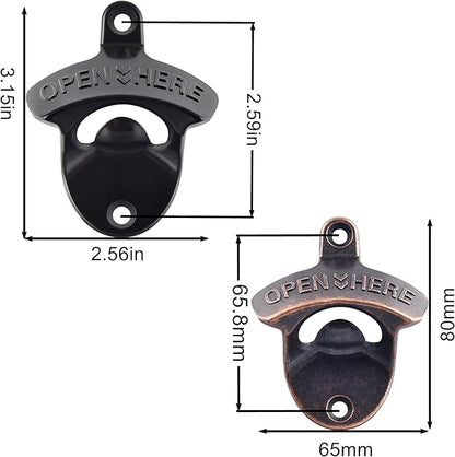 12 Packs Antique Copper Wall Mount Bottle Opener Bulk, Old Fashioned Beer Top - Image 5