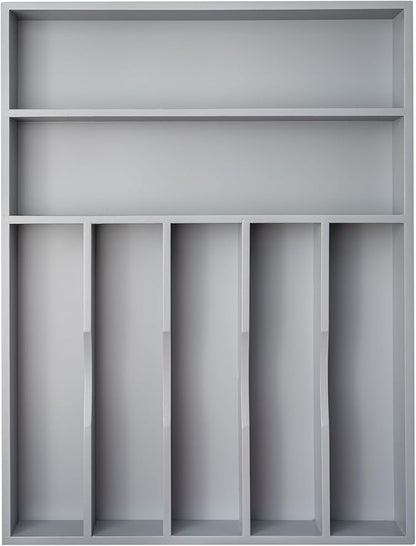 Besilord Silverware Organizer 13 Inch Gray Bamboo Kitchen Drawer Organizer 7 by Besilord