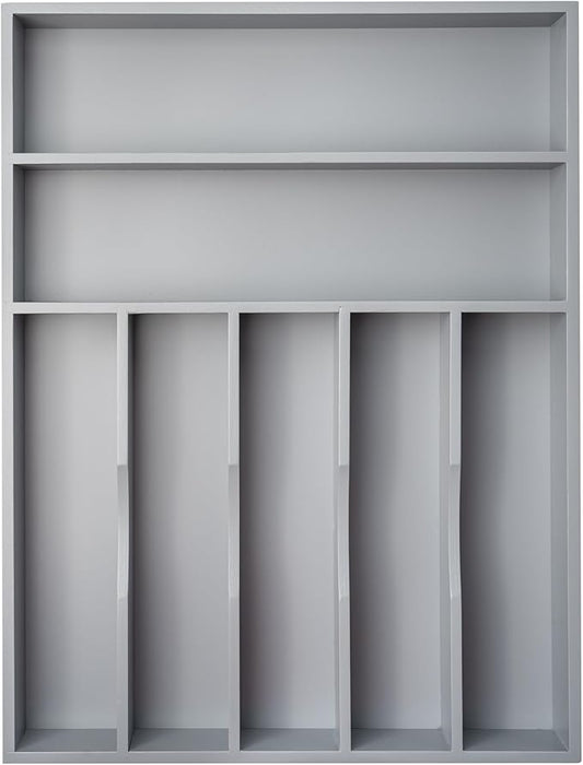 Besilord Silverware Organizer 13 Inch Gray Bamboo Kitchen Drawer Organizer 7 by Besilord