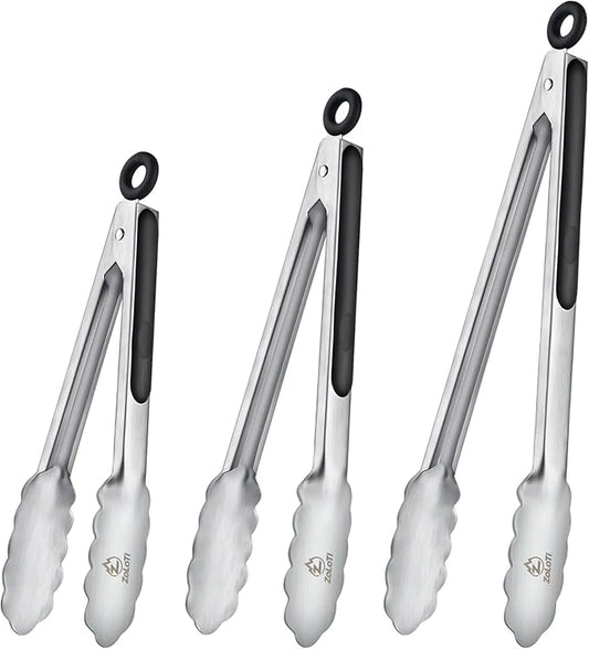 3 PCS Kitchen Tongs Set, Stainless Steel by Unknown