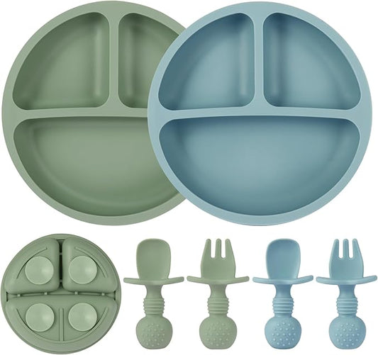 Eascrozn 2 Pack Baby Plates by Eascrozn