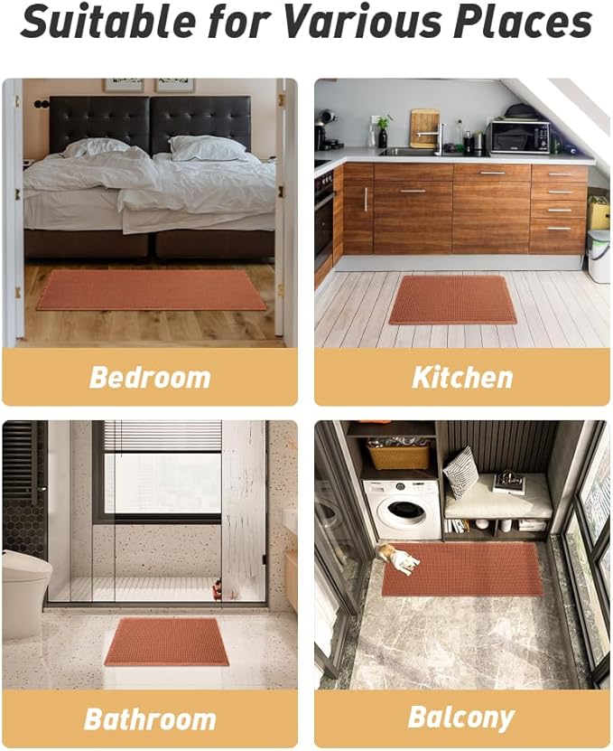 Upgraded Waffle Runner Rug Super Absorbent Non Slip Bath Mats - Image 6