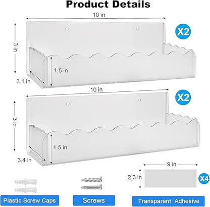10 inch Spice Rack Wall Mounted, 4 Pack Spice Organizer Shelf - Image 2