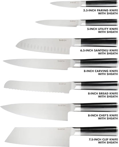 Babish 14-Piece Full Tang Forged Kitchen Knife Set – High-Carbon 1.4116 German - Image 3