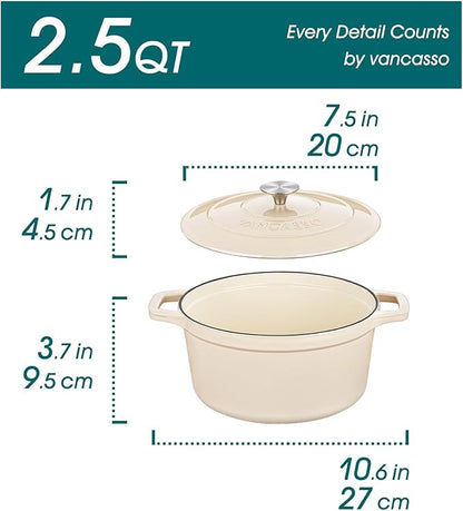 vancasso 2.5 QT Enameled Cast Iron Dutch Oven - Image 2