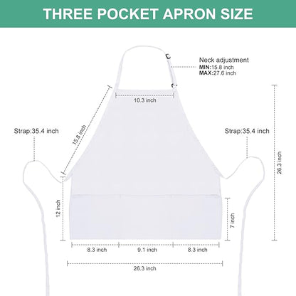 Jubatus 2 Pack 3 Pockets Adjustable Bib Apron Chef Kitchen Cooking Aprons - Image 6