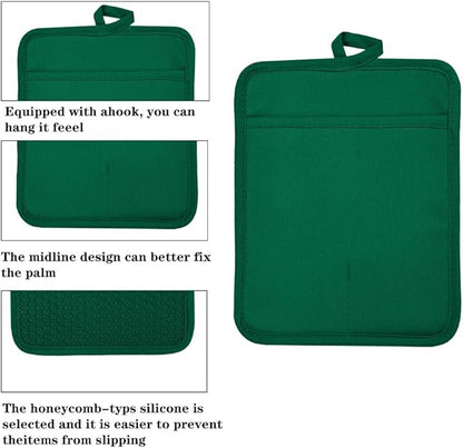 Oven Pot Holder with Pocket Cotton Heat Resistant Coaster Potholder Kitchen Hot - Image 3