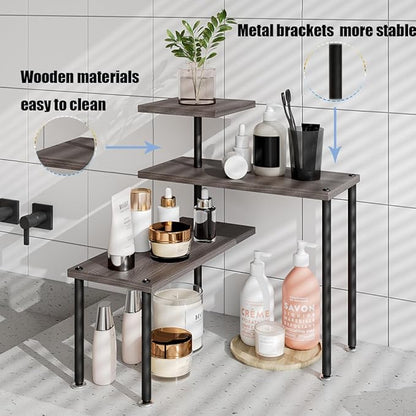 Countertop Organizer Organization 3 Tier Kitchen Corner Shelves Adjustable - Image 4