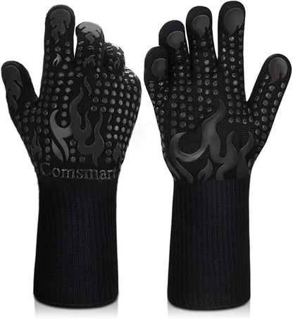 Comsmart BBQ Gloves, 1472 Degree F Heat Resistant Grilling Gloves Silicone by Comsmart