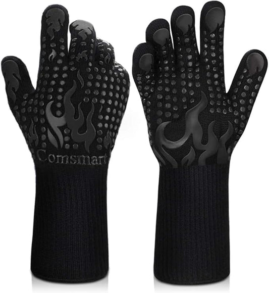 Comsmart BBQ Gloves, 1472 Degree F Heat Resistant Grilling Gloves Silicone by Comsmart