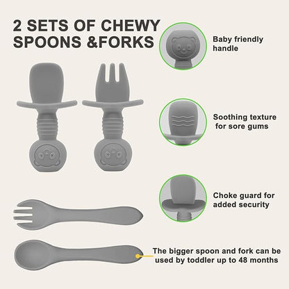 Silicone Baby Feeding Set | Baby Led Weaning Supplies Includes Suction Bowls - Image 7