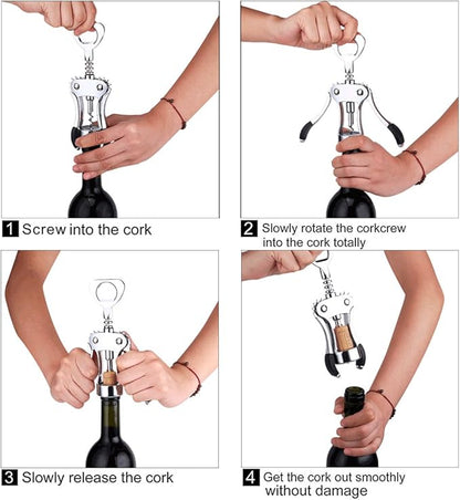 Foho Best Wing Corkscrew Wine Bottle Opener Luxury Waiter Corkscrew - Image 5