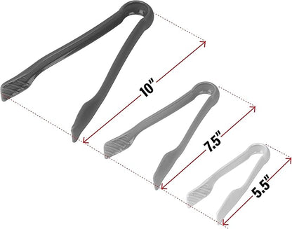 DecorRack 3 Pcs 6” x 8” x 10” Multi Cologray Plastic Tong Set, 3 Pack Durable - Image 2