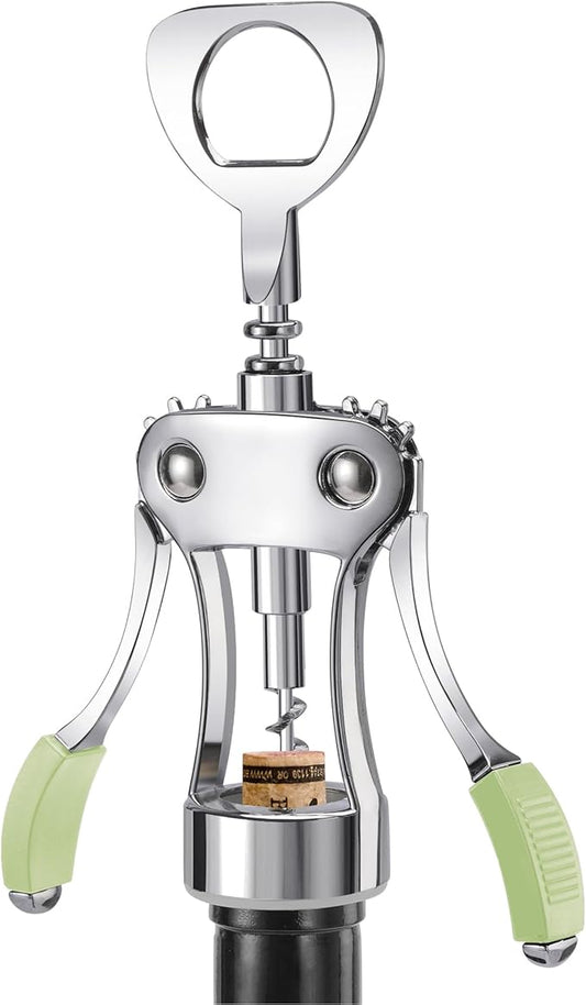 KORCCI Wine Opener, Heavy-Duty Zinc Alloy Wing Corkscrew, Premium Beer Bottle by KORCCI