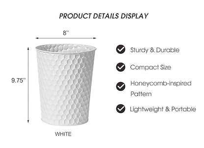 Venalys Small Metal Trash Can Wastebasket, Decorative Honeycomb Garbage Can - Image 6