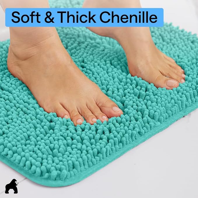 GORILLA GRIP Bath Rug Mat, Thick Soft Absorbent Chenille, Quick Dry Microfiber - Image 4