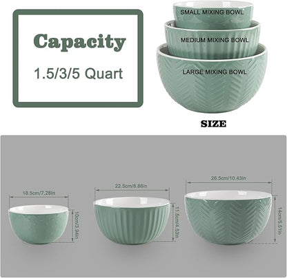HAPPY KIT Ceramic Mixing Bowls Set, Serving Bowls Set - Image 6