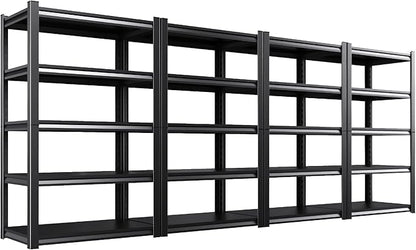 Set of 4 71"H Garage Shelving-2050LBS 5 Tier Storage Shelves, Adjustable Heavy by Unknown