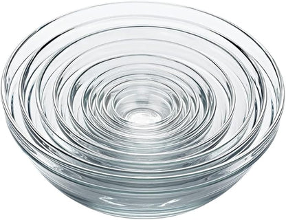 Duralex Le Gigogne Glass Mixing Bowl Set – 10-Piece Clear Stackable Prep Bowls - Image 2