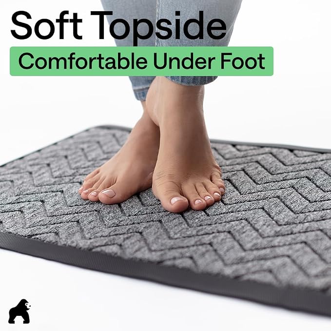 GORILLA GRIP 100% Waterproof All-Season WeatherMAX Doormat, US Designed Natural - Image 8
