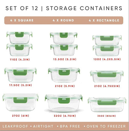 JoyJolt 24pc Borosilicate Glass Storage Containers - Image 2