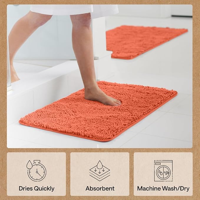 GORILLA GRIP Bath Rug Mat 30x20, Thick Soft Absorbent Chenille, Quick Dry - Image 7
