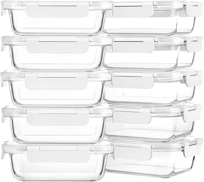 M MCIRCO 10-Pack 22 Oz Glass Meal Prep Containers by MMCIRCO