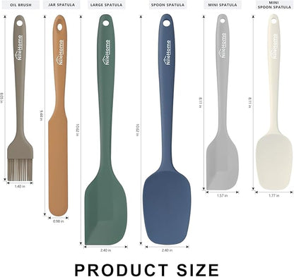 NileHome Silicone Spatula Set, 6 Pieces Food Grade Kitchen Utensils - Image 2