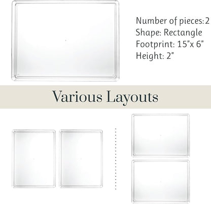 STORi SimpleSort 2-Piece Stackable Clear Drawer Organizer Set | 12" x 9" x 2" - Image 5