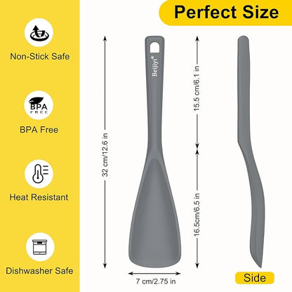 Beijiyi 3 Pack Silicone Cooking Spoons, 12.6 In Multifunction Spatula Spoon - Image 2
