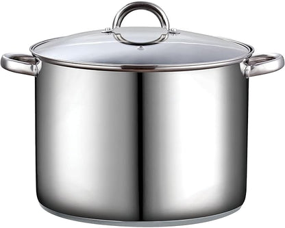 Cook N Home Stockpot with Lid, Basics Stainless Steel Soup Pot by CookNHome