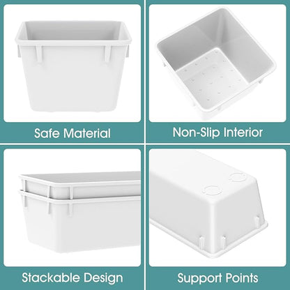WOWBOX 25 PCS Plastic Drawer Organizer Set, 4 Sizes Desk Drawer Divider - Image 3